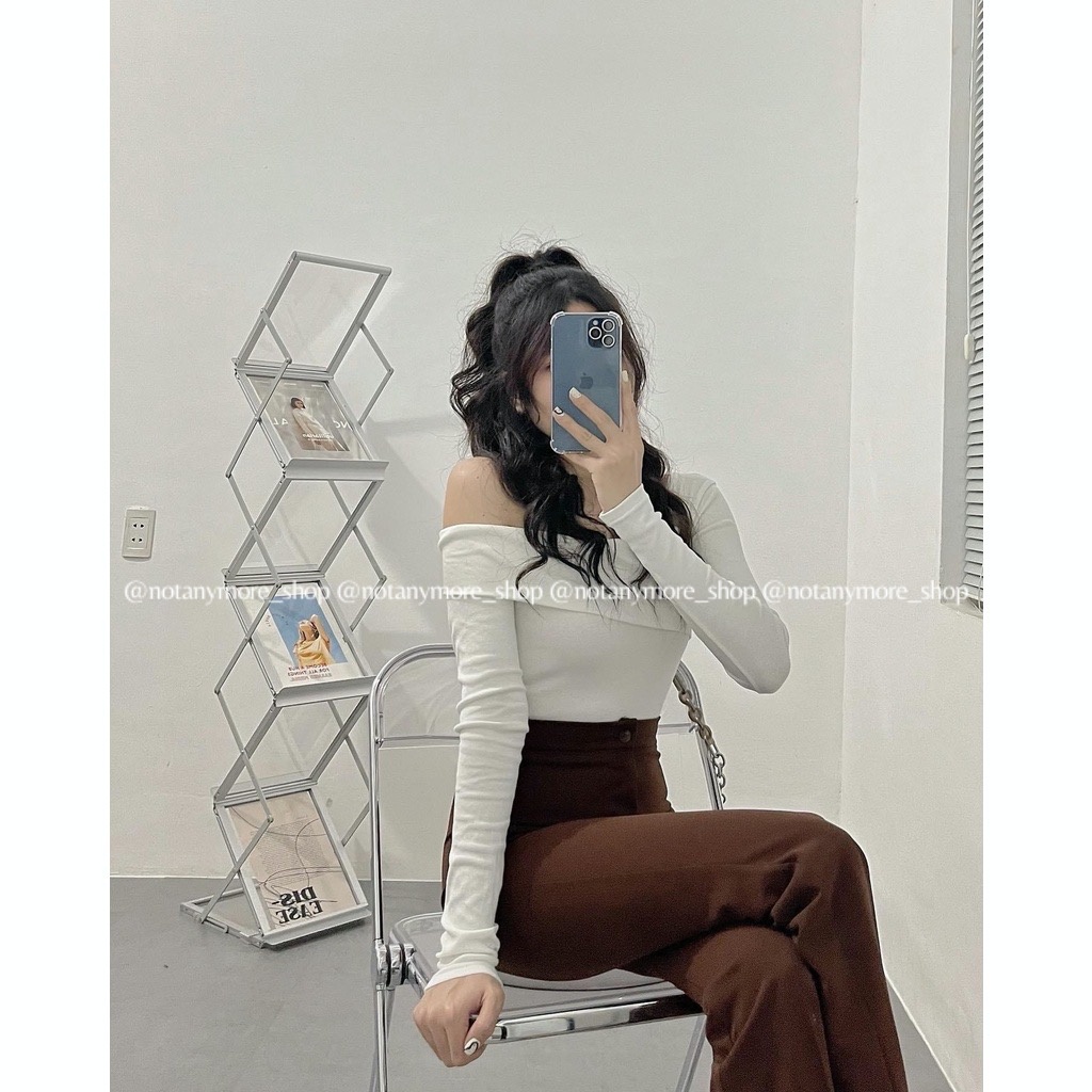 Áo Lệch Vai Tay Dài ⚡FREESHIP⚡ Mẫu Mới, Siêu Hot, Thanh Lịch, Gợi Cảm,...