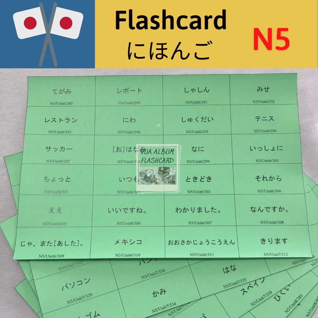 FLASHCARD TIẾNG NHẬT N5 (1049 THẺ) (Bài 1- 25)