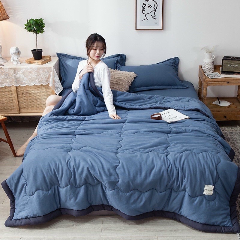 Chăn hè cotton đũi 3 lớp zarahome nhập khẩu 2m3x2m mềm mịn siêu mát lạnh