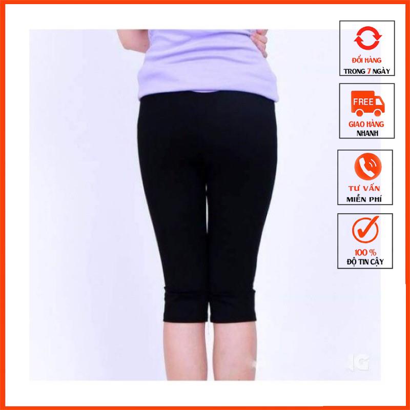 Quần đùi lửng, quần tập gym nữ chất cotton siêu co giãn mã 09xmtk
