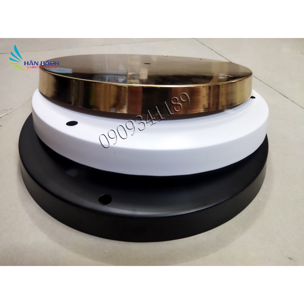 Đế ốp đèn thả 3 lỗ tròn dùng cho bộ thả 3 đèn - Đen/Trắng/Đồng