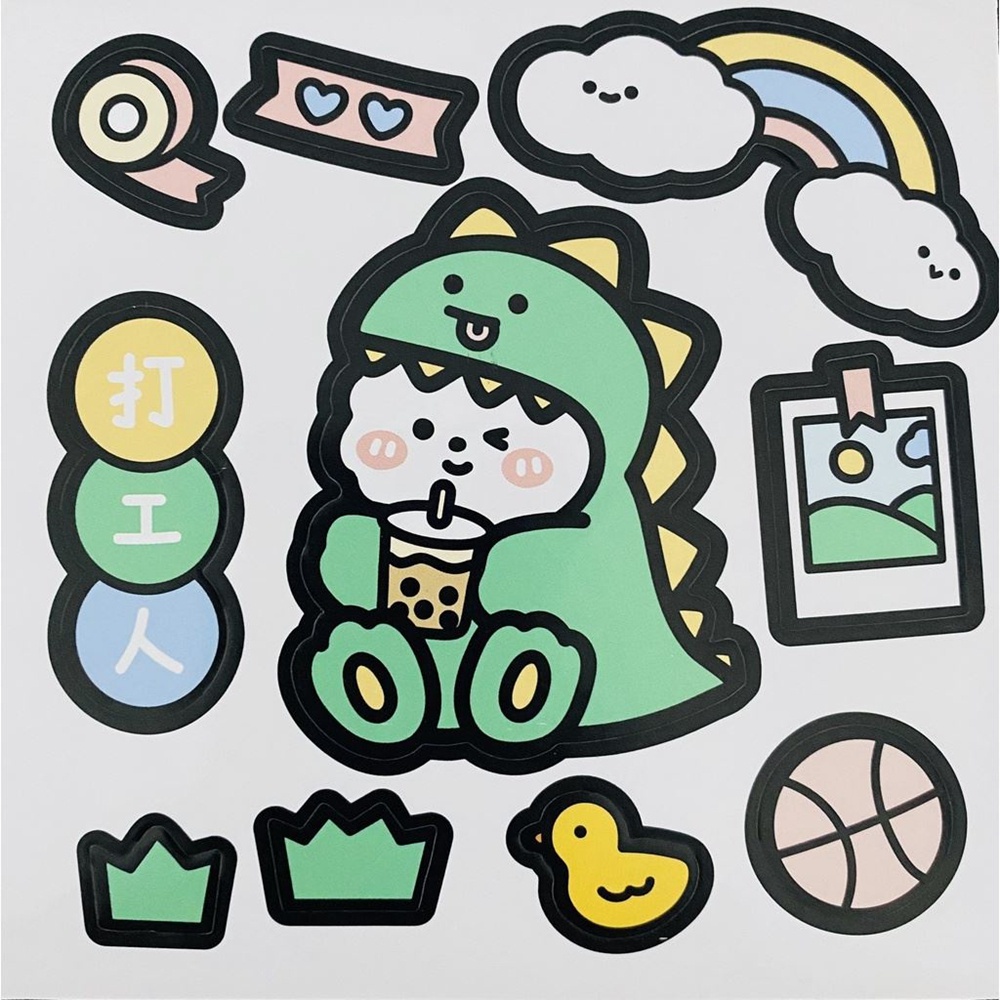 Miếng Dán Bình Nước Diy Họa Tiết Hoạt Hình Đáng Yêu