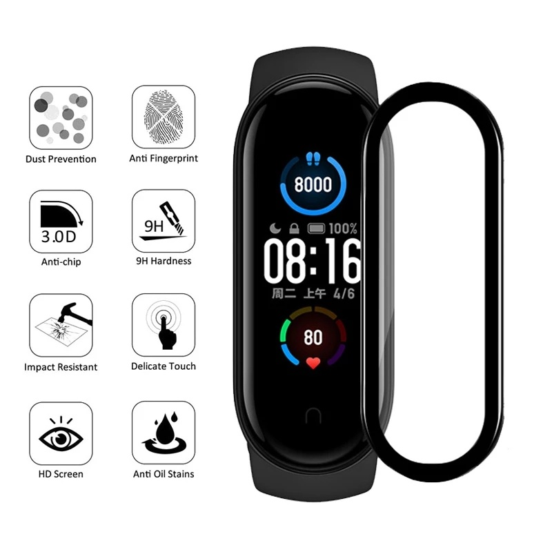 Miếng Dán Cường Lực 3d Bảo Vệ Mạnh Mẽ Cho Xiaomi Mi Band 6