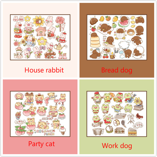 Set 40 Nhãn Dán Hình Nhân Vật Dễ Thương Dùng Trang Trí
