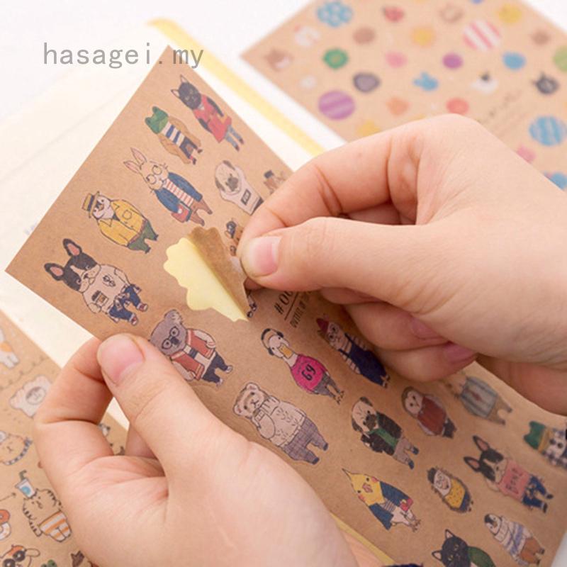 Miếng Dán Trang Trí Sổ Tay/Nhật Ký Bằng Pvc Trong Suốt In Hình Mèo Dễ Thương