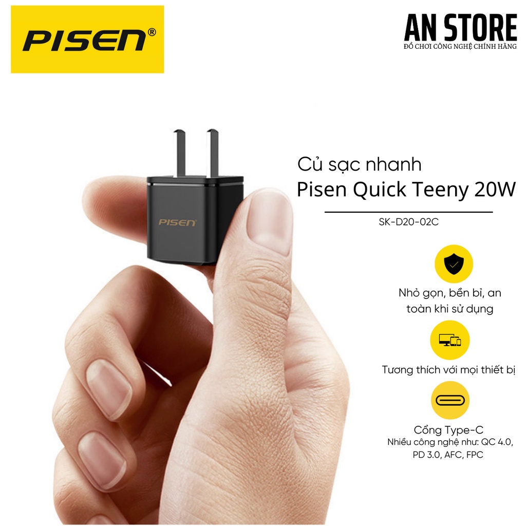 Củ sạc nhanh Pisen Quick Teeny 20W
