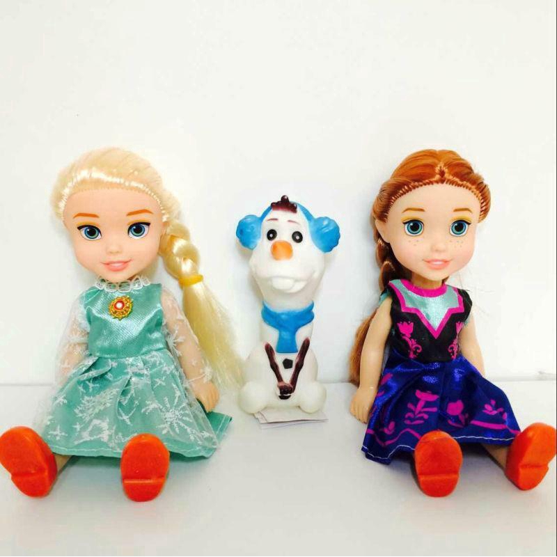 Bộ 3 búp bê trưng bày hình nhân vật phim Frozen Elsa & Anna & Olaf