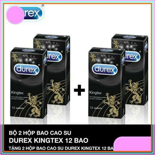 [Combo 4 Hộp] Bao Cao Su Siêu Mỏng Durex Kingtex  – Bcs đeo như không đeo - 48 cái
