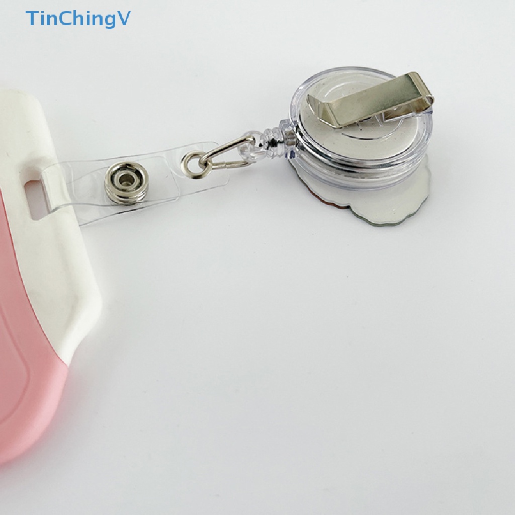 [TinChingV] Kẹp Giữ Thẻ ID Huy Hiệu Hình Gấu Đáng Yêu Bằng Acrylic Có Thể Thu Gọn Cho Học Sinh Y Tá [Mới]