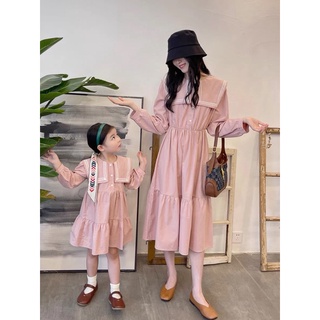 Đầm đôi cho mẹ và bé cổ thuỷ thủ phối ren bam store
