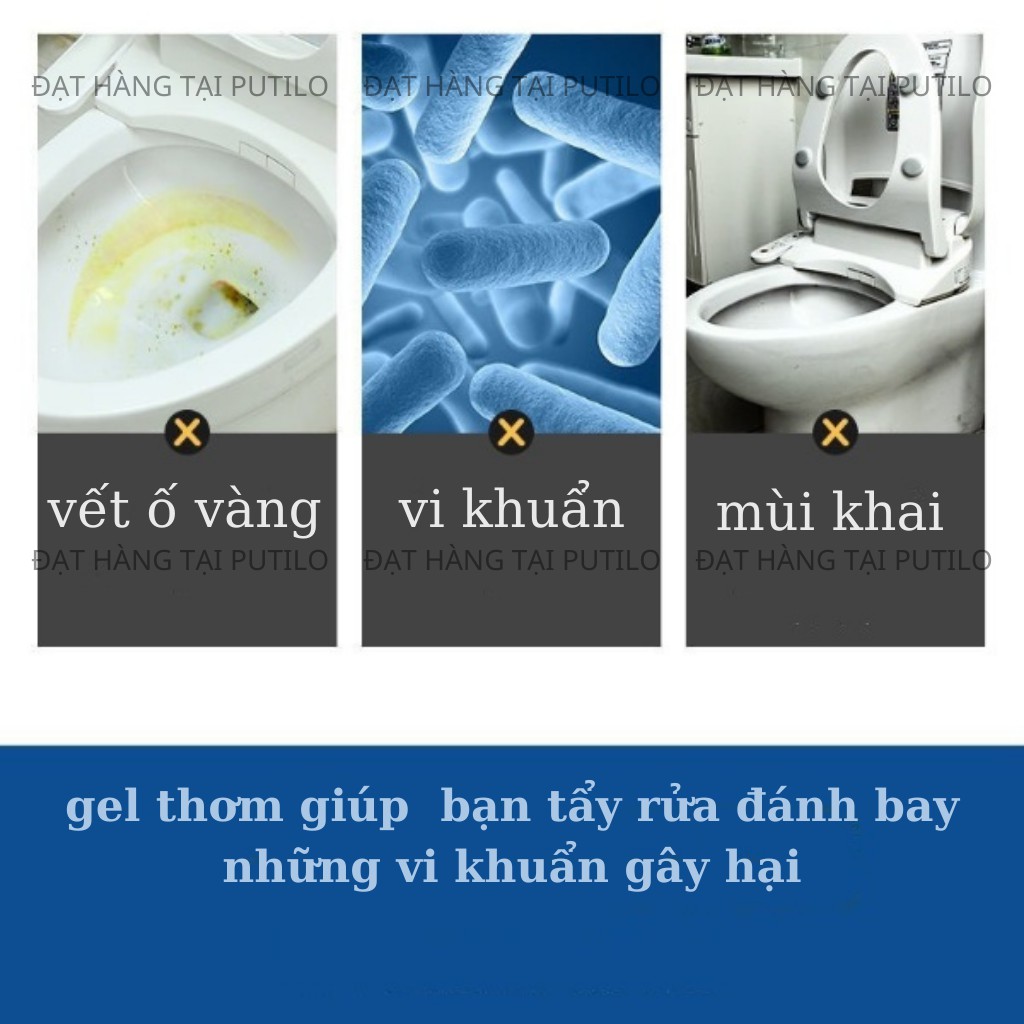 Gel khử mùi bồn cầu gel thơm diệt khuẩn khử trùng toilet nhà vệ sinh hương thơm tự nhiên