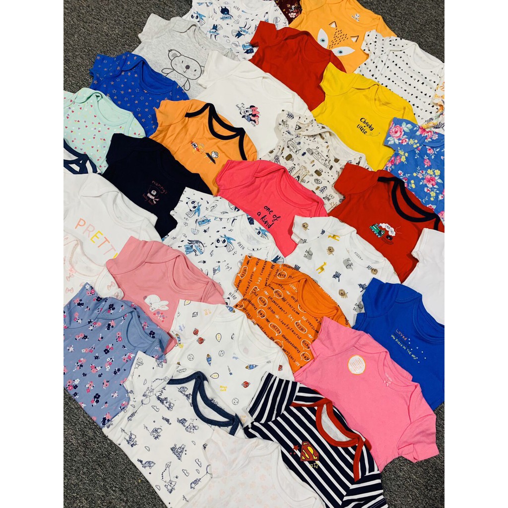 Set 5 bodysuit cotton xịn cho bé 0-24 tháng