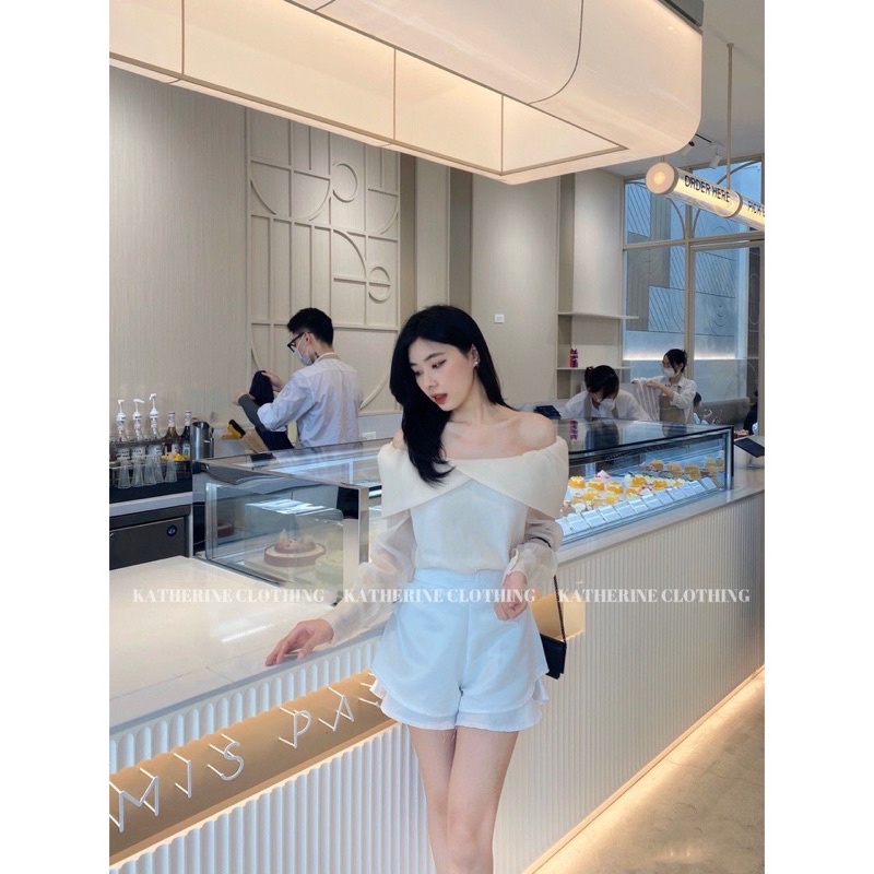 Pass đầm hoa nhí màu xanh Lahoa