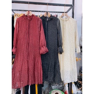 Pass váy chấm bi dập ly quảng châu