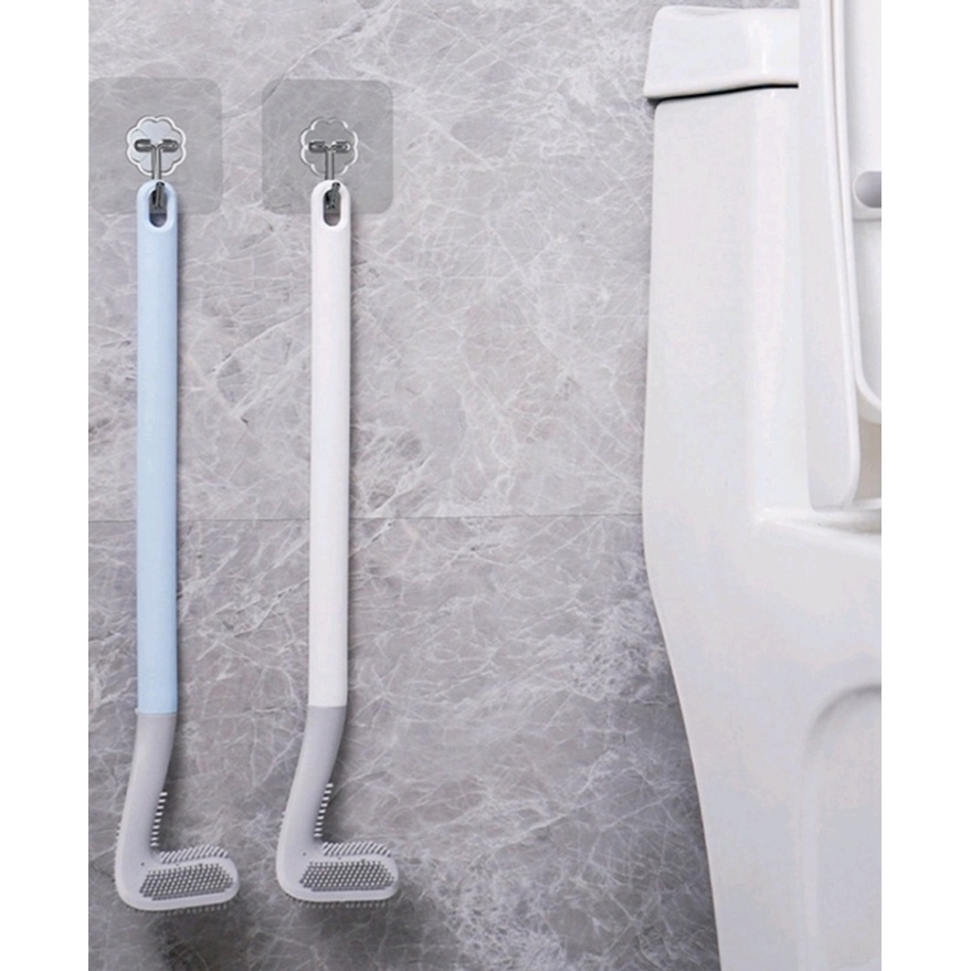 [Tặng móc dính tường]Cọ Toilet Silicon {Mẫu Mới 2021} Chổi Chà Rửa Nhà Vệ Sinh Bồn Cầu Gắn Tường