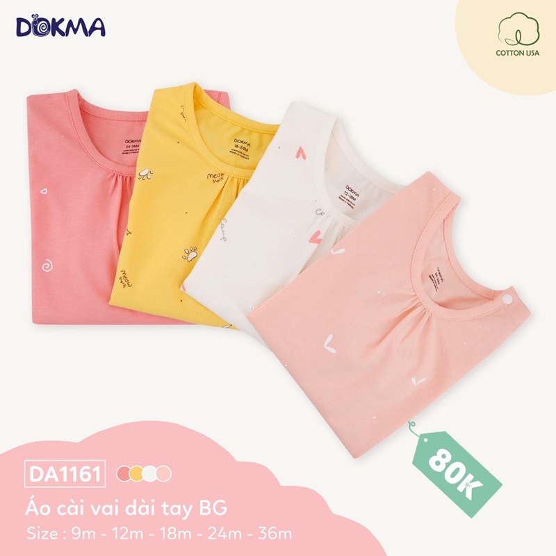 Áo Dài Tay Bé Gái hàng Dokma chất đẹp -mềm mại đem lại sự thoả mái cho bé🥰🥰🥰👌👌👌