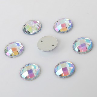 Set 20-200 Hạt Đá Giả Pha Lê 2 Lỗ Bằng Acrylic Màu Bạc May Đầm / Giày Khiêu Vũ / Trang Trí Đám Cưới