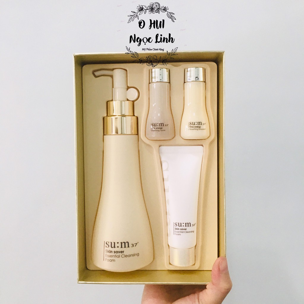 Set Sữa Rửa Mặt Su:m37 Skin Saver Cleansing Special Dạng Gel Làm Sạch Dịu Nhẹ, Giúp Lấy Đi Bụi Bẩn Bã Nhờn