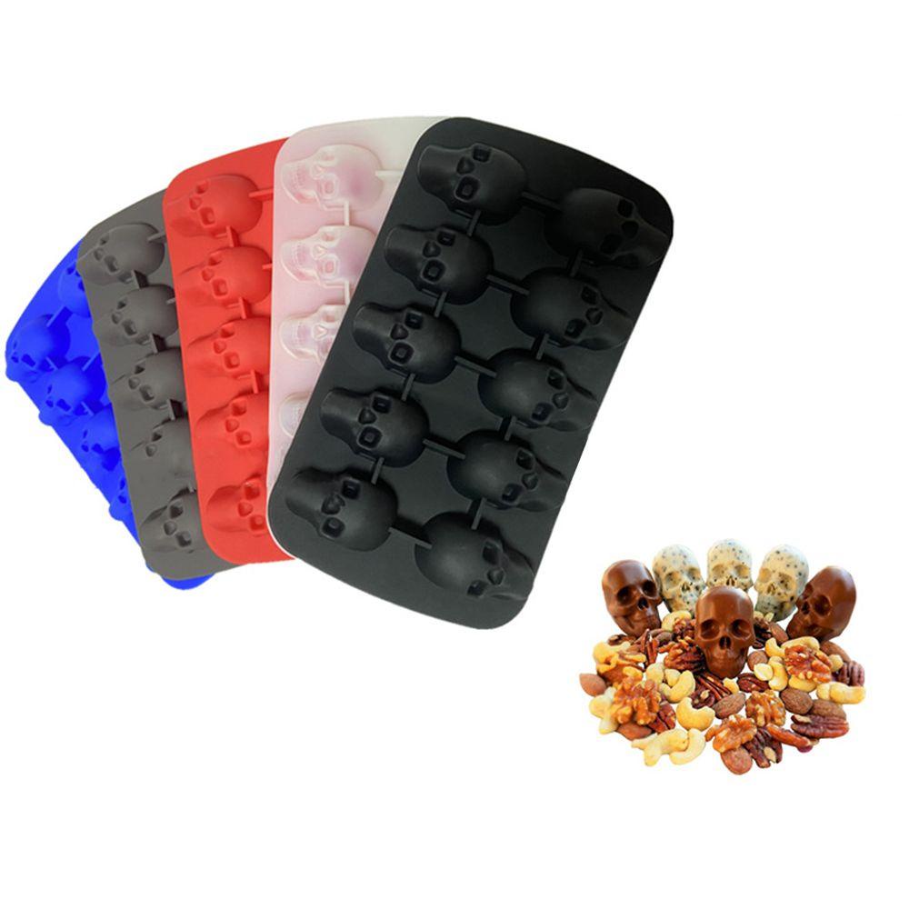 YNATURAL Khuôn Làm Sô Cô La / Cocktail Hình Đầu Lâu 3D10 Ô