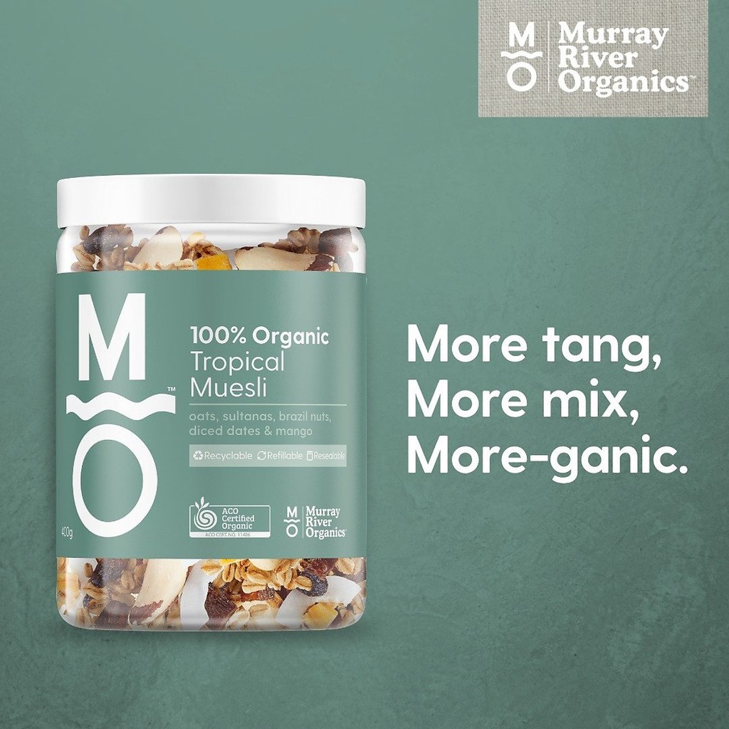 Ngũ cốc yến mạch Muesli hữu cơ Murray River Organics - lọ 400g