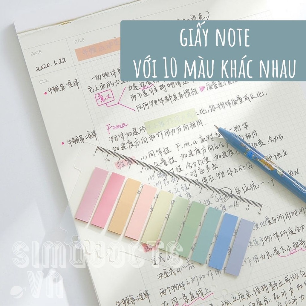 Set 10 Tệp Giấy Note Highlight có thể dùng làm thước kẻ ST41