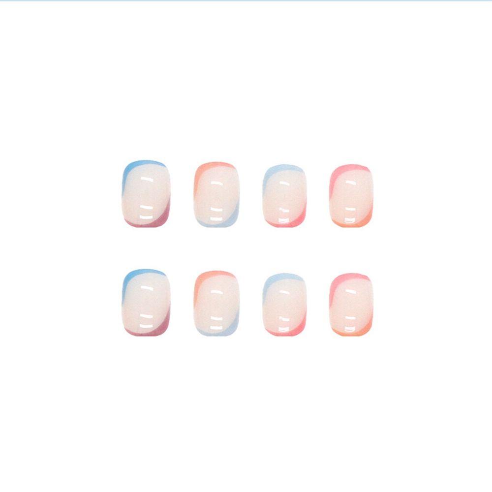 Hộp 24 Móng Tay Giả Ngắn / Tròn / Vuông Trang Trí Nghệ Thuật