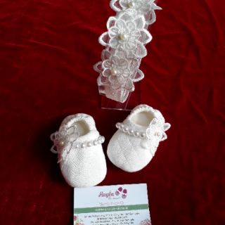 set giày vải cho bé ( giày + turban)