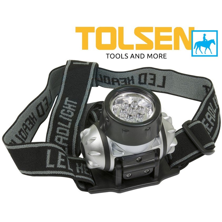 TOLSEN Đèn Đội Đầu Đèn Soi Chiếu Xa 7 LED 50Lumens 60011 Tặng 3 Pin AAA