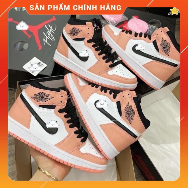 Giày thể thao nữ Jordan màu hồng móc đen cổ cao cực chất hot trend 2021, Full Box Bill | BigBuy360 - bigbuy360.vn