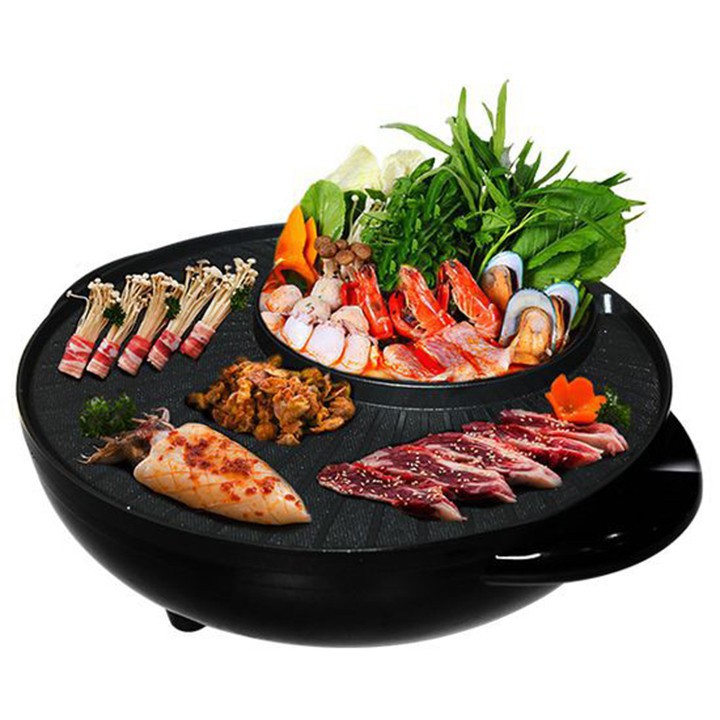 [Mã ELHADEV giảm 4% đơn 300K] Bếp Lẩu Nướng Điện Đa Năng Chảo Nướng BBQ Hàn Quốc Không Khói Chống Dính