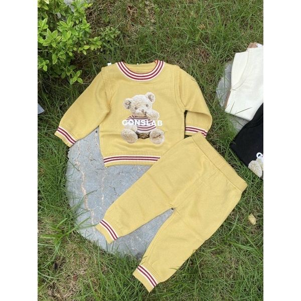 Bộ quần áo len cho bé trai, Set bộ len nhí hàng quảng châu, Đồ bộ len cho bé trai size từ 5kg đến 13kg
