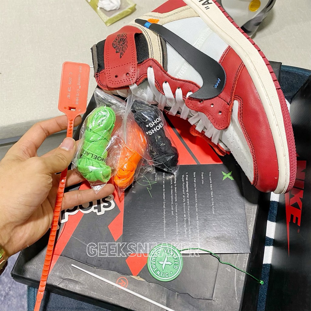 [GeekSneaker] Giày Jordan 1 High Chicago x OFF WHITE - HỖ TRỢ ĐỔI TRẢ TRONG 15 NGÀY !