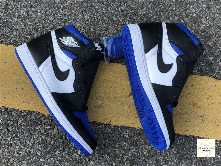 (FREESHIP+FULLBOX) Giày Thể Thao Sneakers AIR Jordan 1 Retro High Royal Toe Xanh Trắng Mũi Đen Cổ Cao