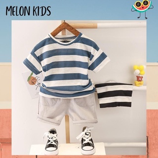 Set bộ bé trai áo phông sọc ngang kèm quần kaki melon kids ml007