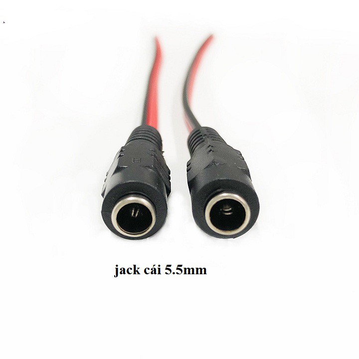 Jack nối nguồn đực cái 5.5mm có dây 24cm