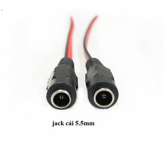 Jack DC 5.5 2.1 đực cái có dây 24cm