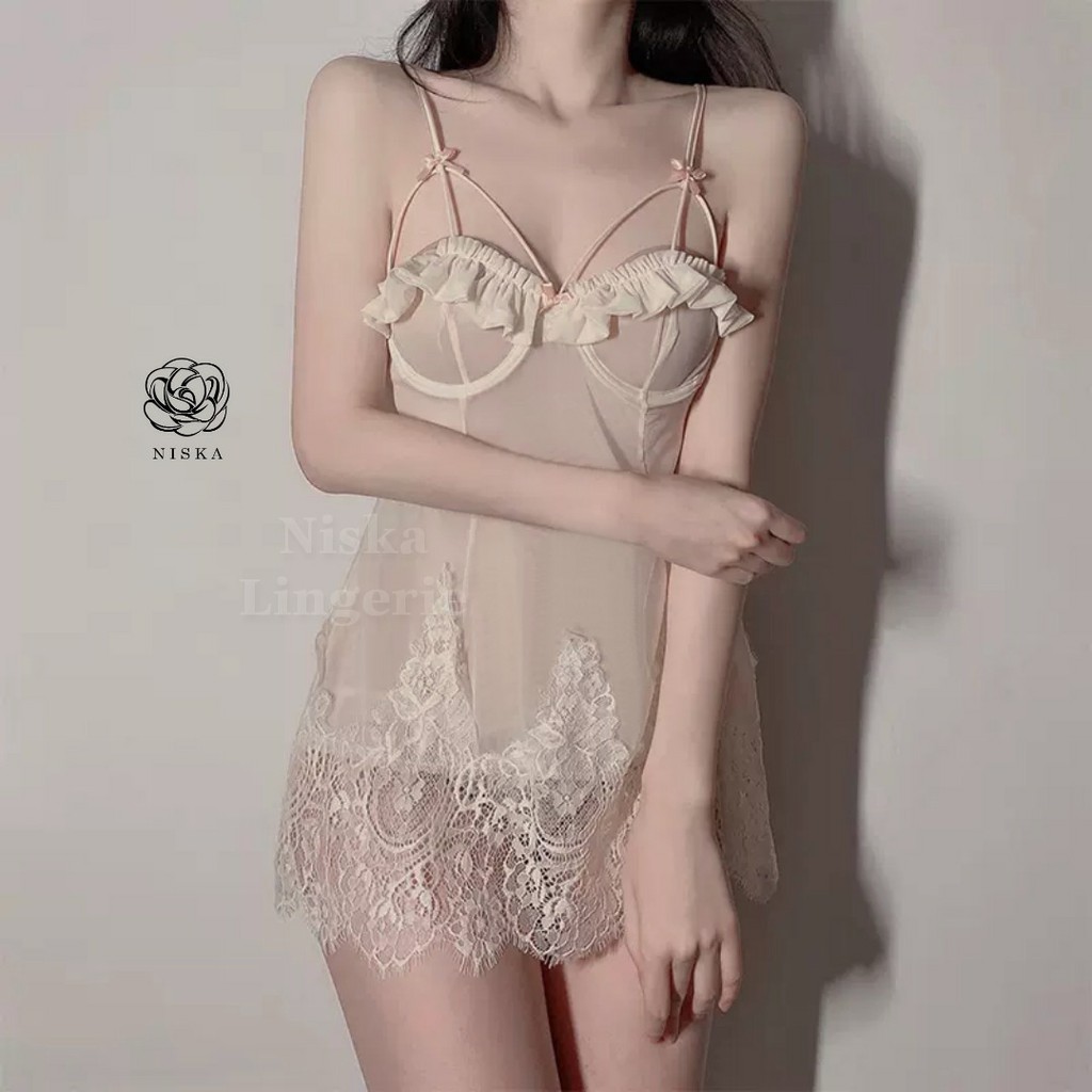 Đầm ngủ voan (2 phiên bản màu) - Mã D213