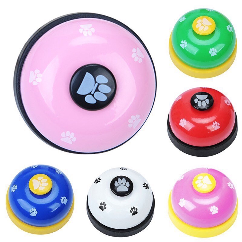 Chuông Huấn Luyện Chó Mèo Có Nút Nhấn Họa Tiết Dấu Chân
