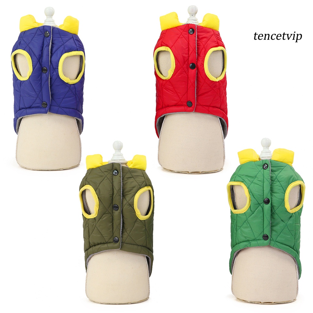 Áo Khoác Phao Cotton Màu Sắc Trơn Thời Trang Thu Đông Cho Thú Cưng