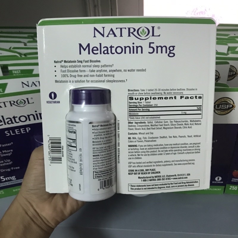 Kẹo ngậm melatonin sleep 5mg 250 viên Của Mỹ