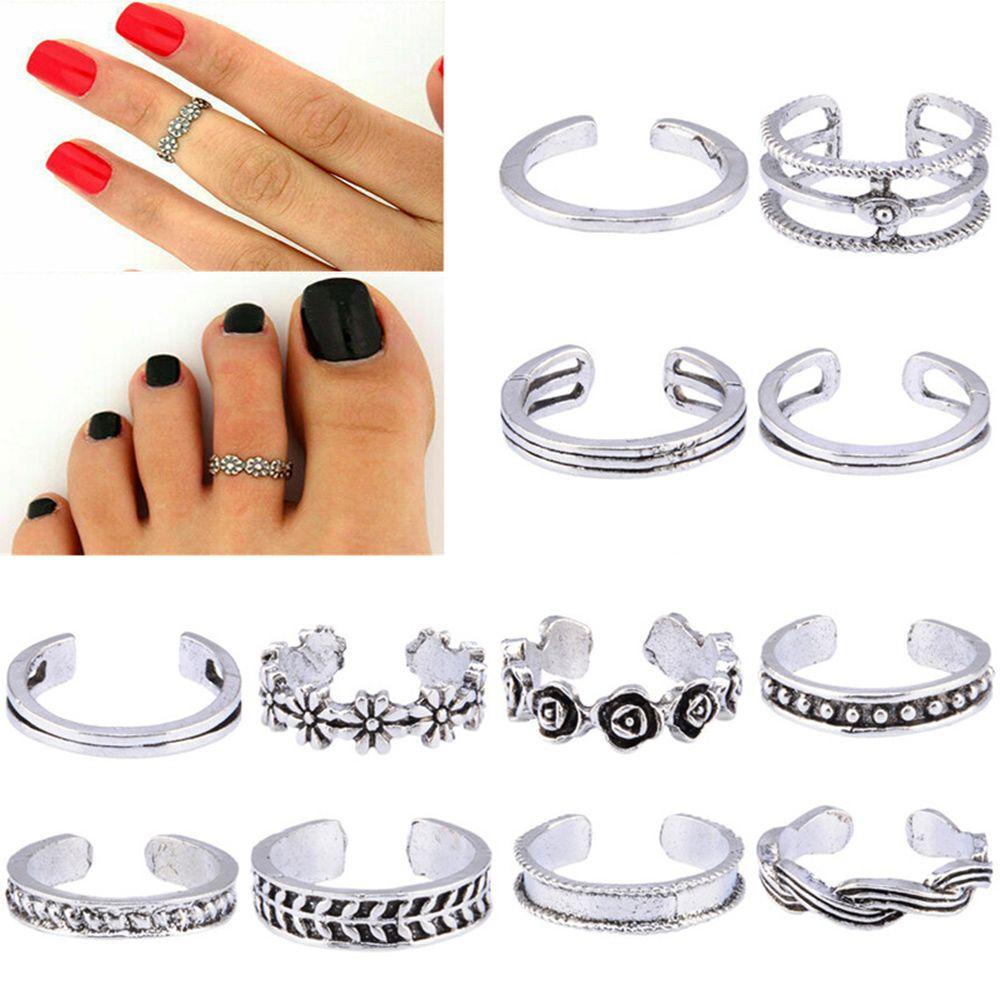 Bộ 12 Nhẫn Đeo Ngón Chân Thời Trang Đi Biển Mùa Hè