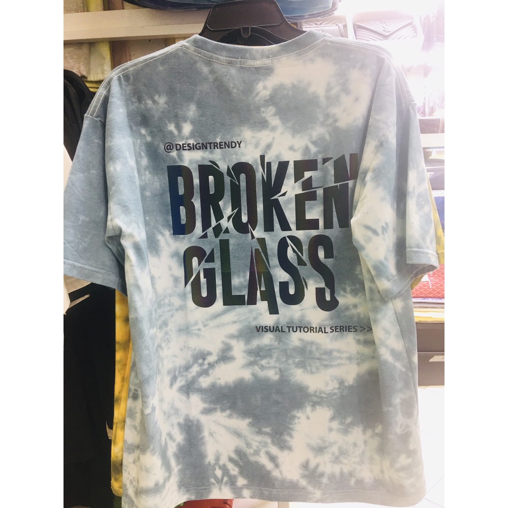 Mẫu BROKEN GLASS LOANG DẠ QUANG, Áo Thun Loang Màu CAO CẤP Cotton 4 Chiều, Hot Trend 2021