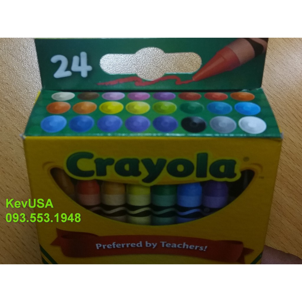 USA Hộp bút chì màu sáp 24 màu Crayola Crayons 24 Assorted Colors Classpack Box