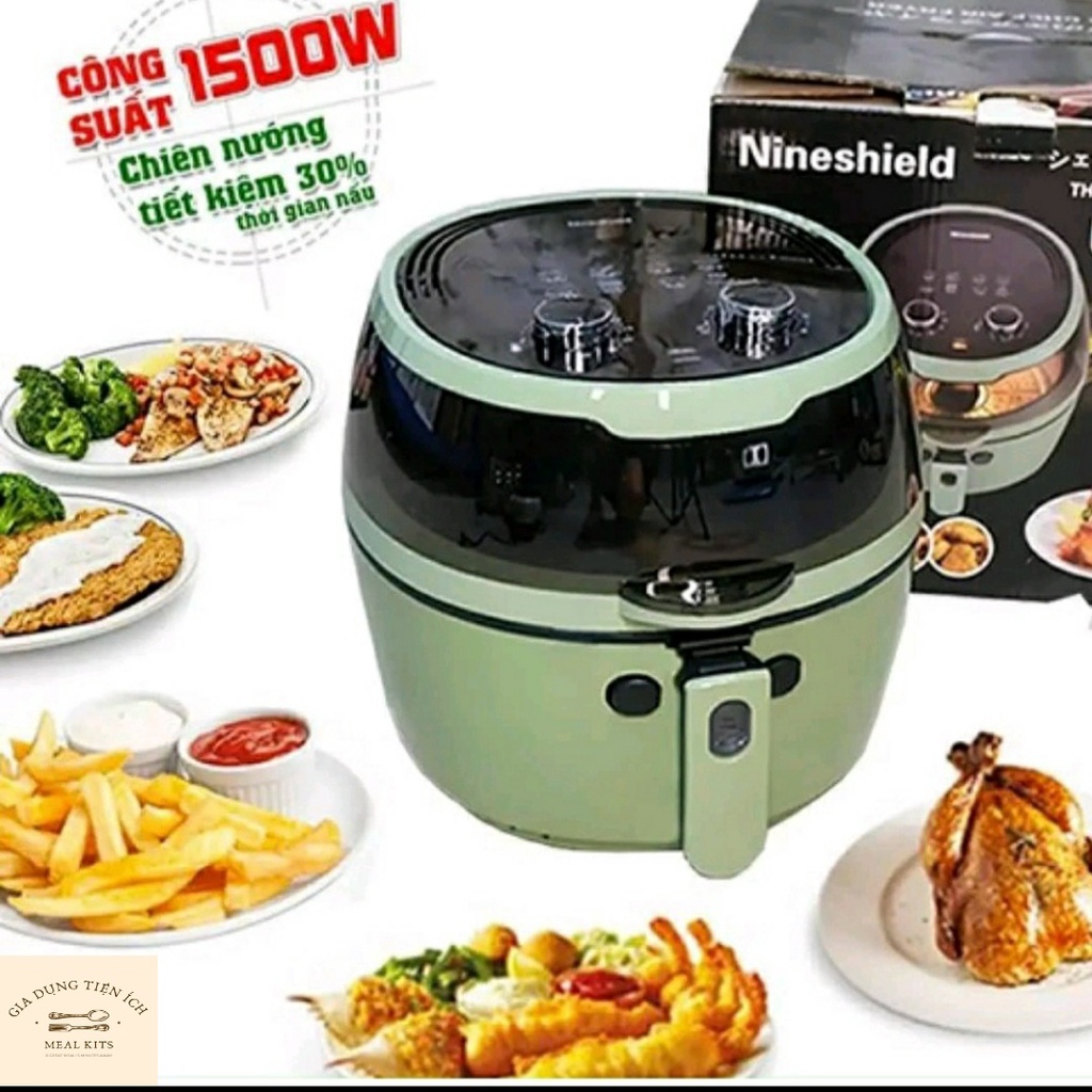 Nồi chiên không dầu 10L KB-8001M/ 8L KB-6001M Chính hãng Nineshield bảo hành 12 tháng chiên nướng đa năng tiện lợi