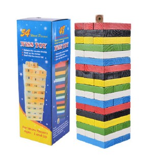 [Ana Kids] Đồ chơi rút gỗ màu 54 thanh kích thước 23,5x7,5x7,5 cm nặng 700g - domino màu cho bé FRESHIP 99k