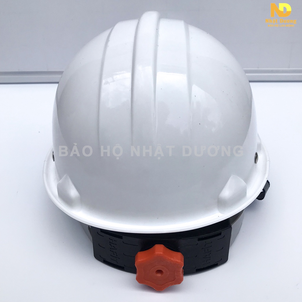 Mũ bảo hộ lao động khóa vặn màu trắng 001, Nón bảo hiểm bảo vệ đầu khi lao động Nhật Dương