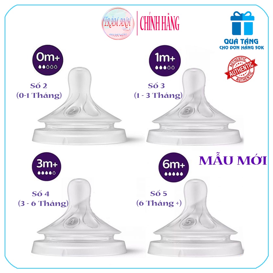 Núm Ty Avent Mô Phỏng Tự Nhiên Dành Cho Bé