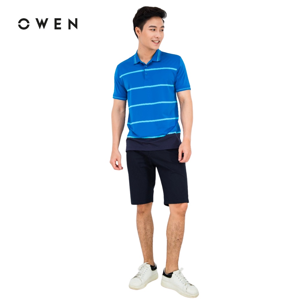 Áo polo Nam Owen Poly Bodyfit màu Xanh - PAT20193