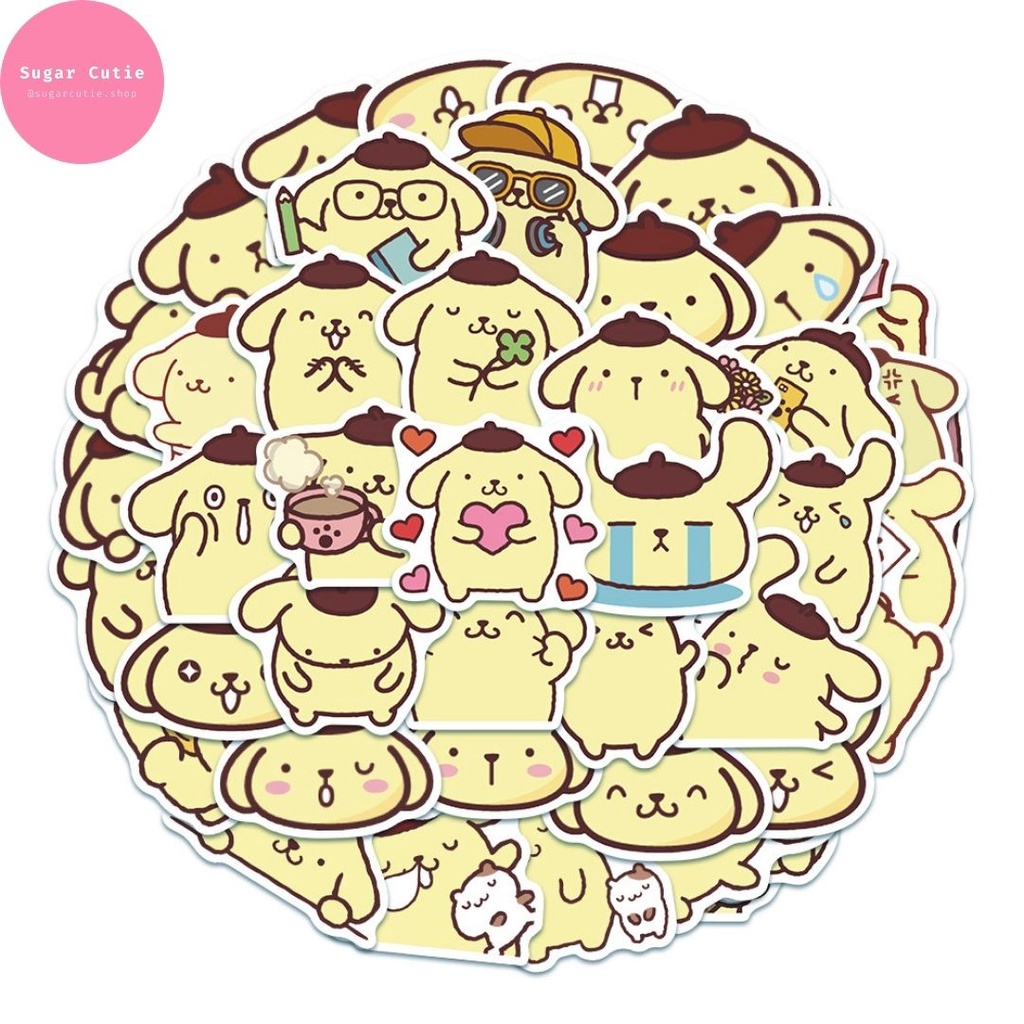 Stickers Pompompurin chó vàng linh vật Sanrio Nhật Bản đáng yêu 50 miếng không thấm nước