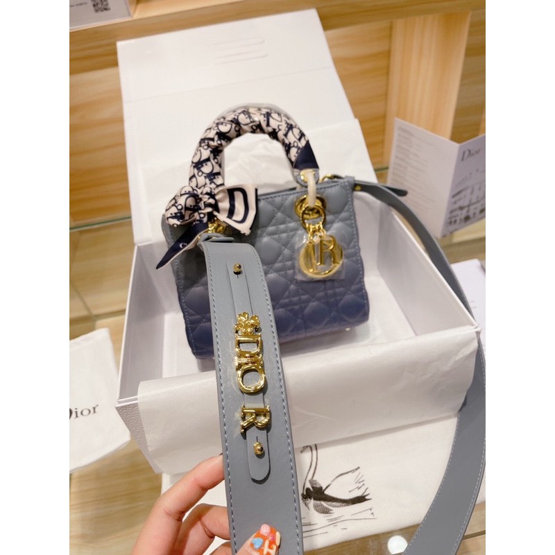 TÚI DIOR LADY DA MỀM 5 Ô  MÀU LOANG